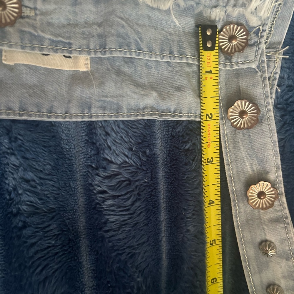 POL Light Blue Denim Floral Patch Mini Dress - Picture 14 of 14